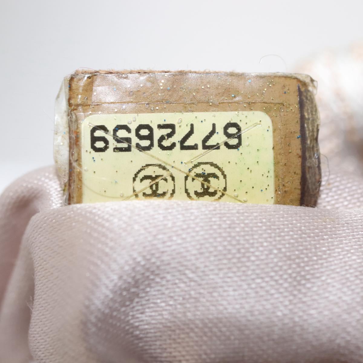 CHANEL New Travel Line Pouch Nylon Beige CC Auth bs29909