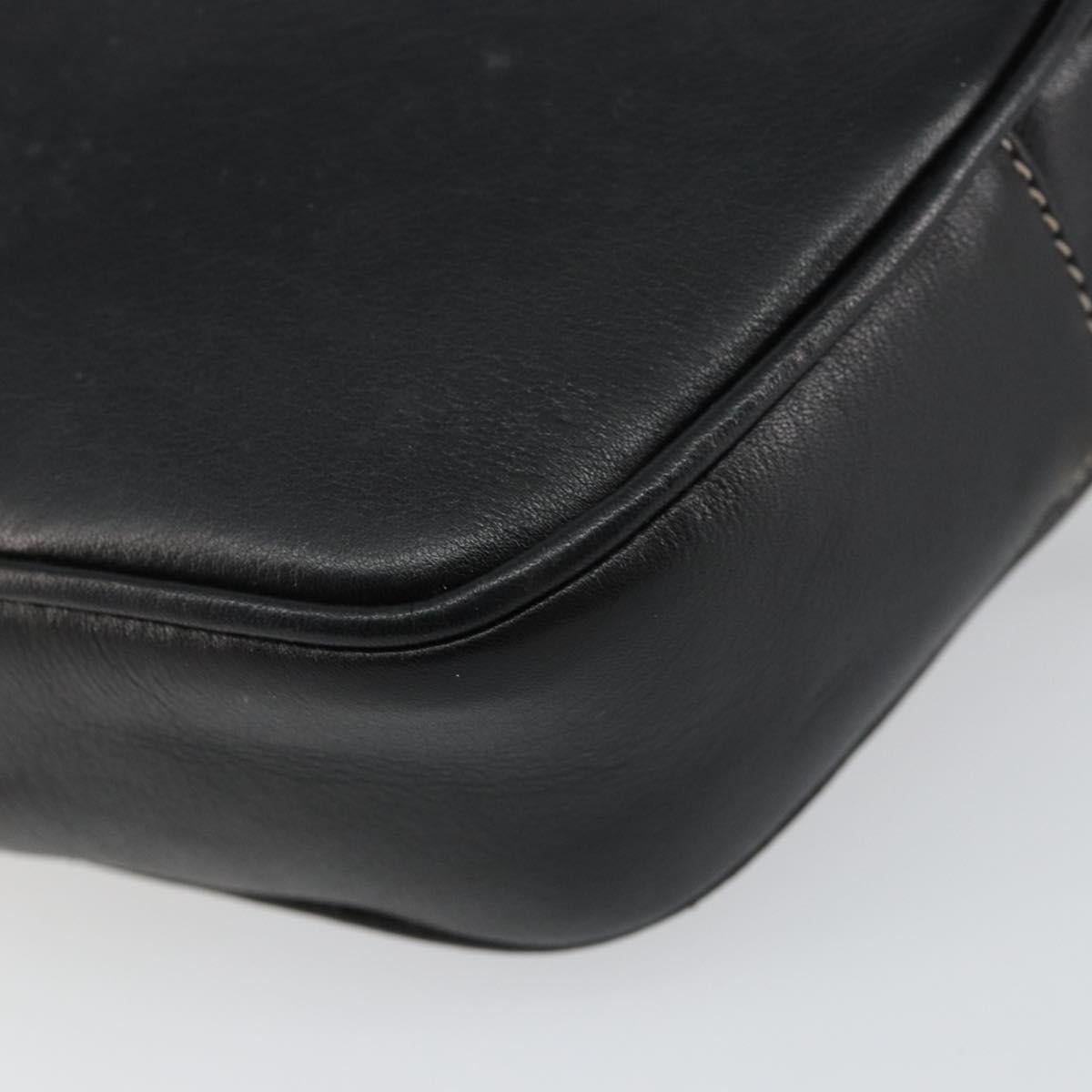 CELINE Shoulder Bag Leather Black Gold Auth bs29910