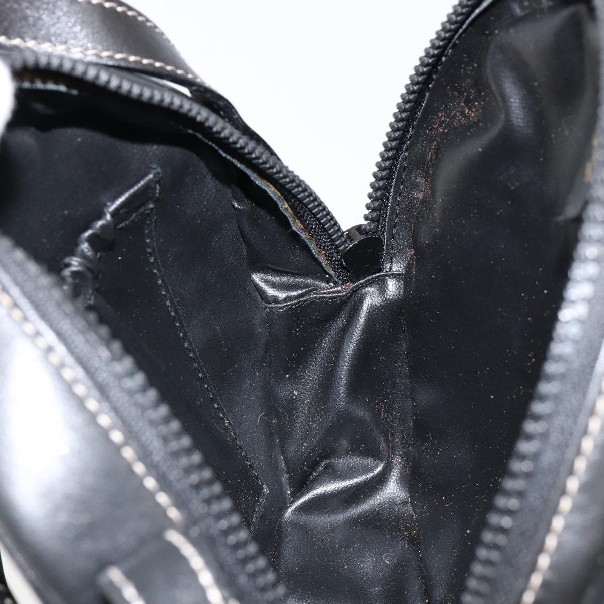 CELINE Shoulder Bag Leather Black Gold Auth bs29910