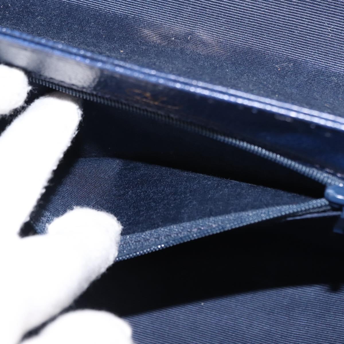 VALENTINO Shoulder Bag Leather 2way Blue Gold Auth bs29911