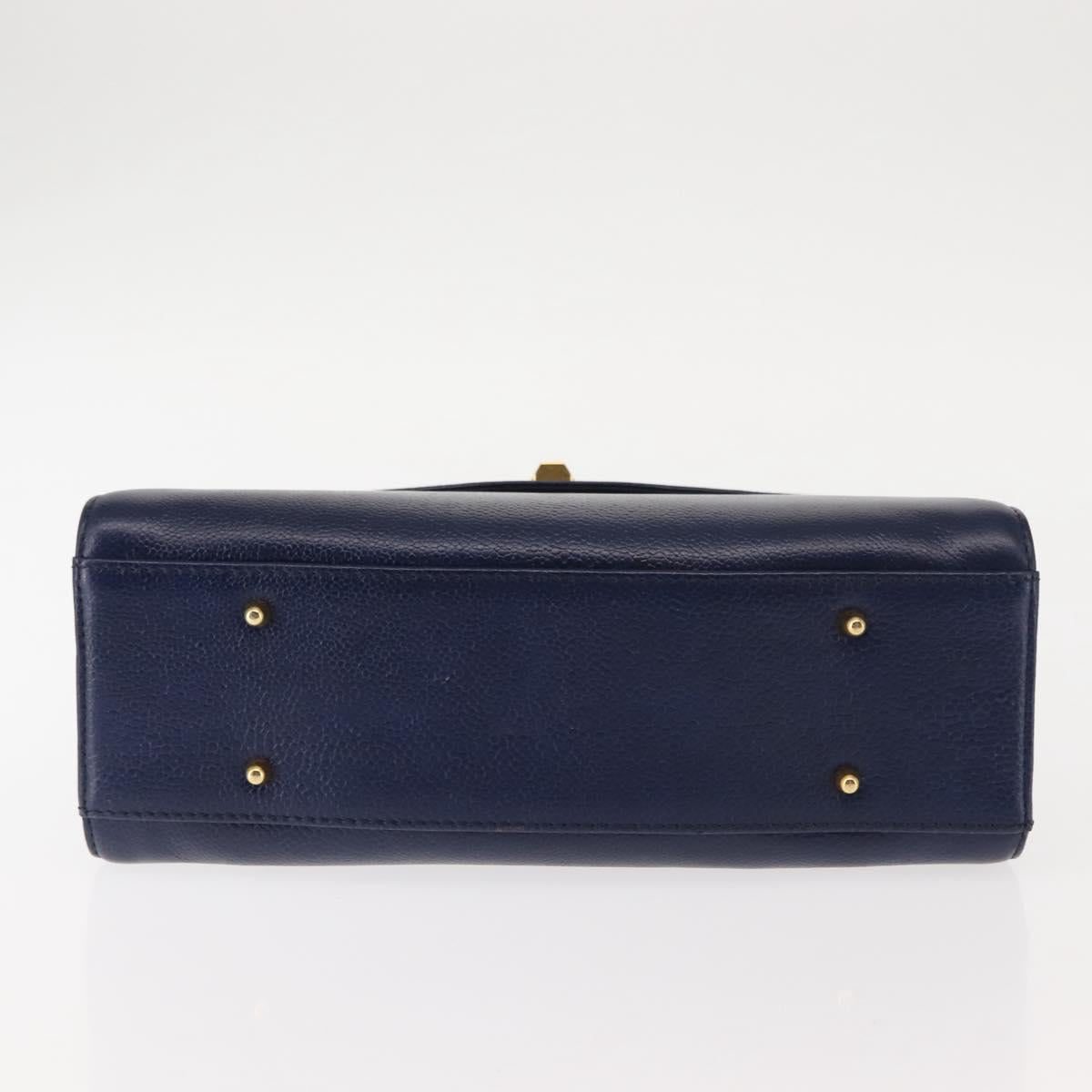 VALENTINO Shoulder Bag Leather 2way Blue Gold Auth bs29911