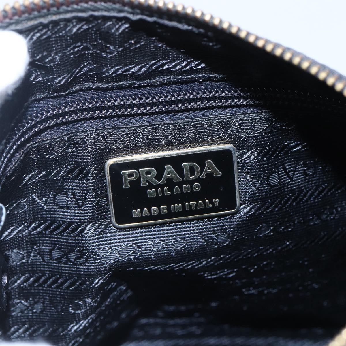 PRADA Quilted Shoulder Bag Nylon Black Gold Auth bs29912