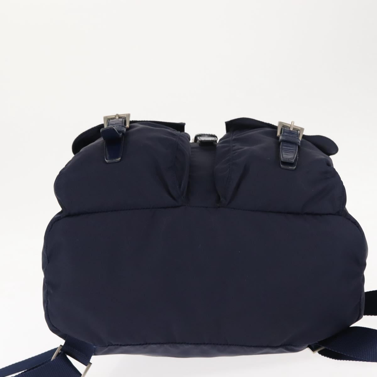 PRADA Backpack Nylon Navy Silver Auth bs29913
