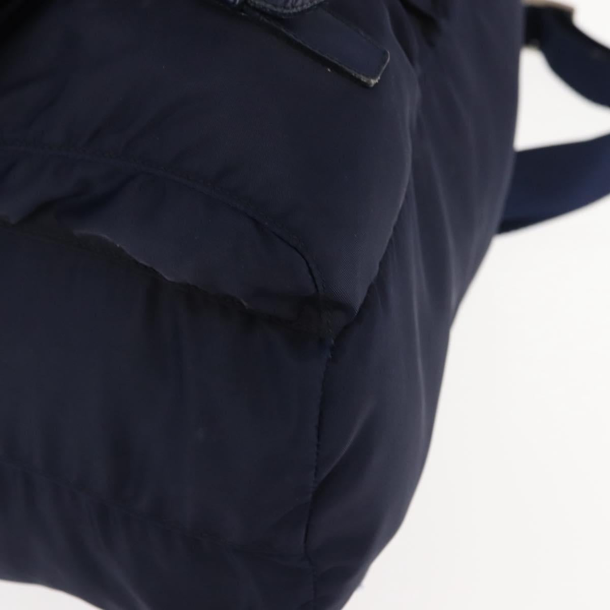 PRADA Backpack Nylon Navy Silver Auth bs29913