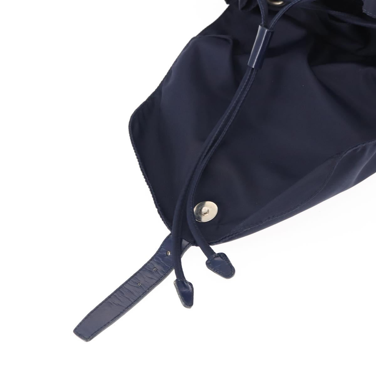 PRADA Backpack Nylon Navy Silver Auth bs29913