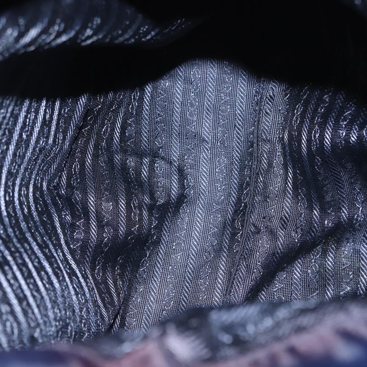 PRADA Backpack Nylon Navy Silver Auth bs29913