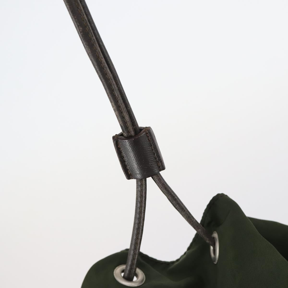 PRADA Backpack Nylon Khaki Silver Auth bs29914