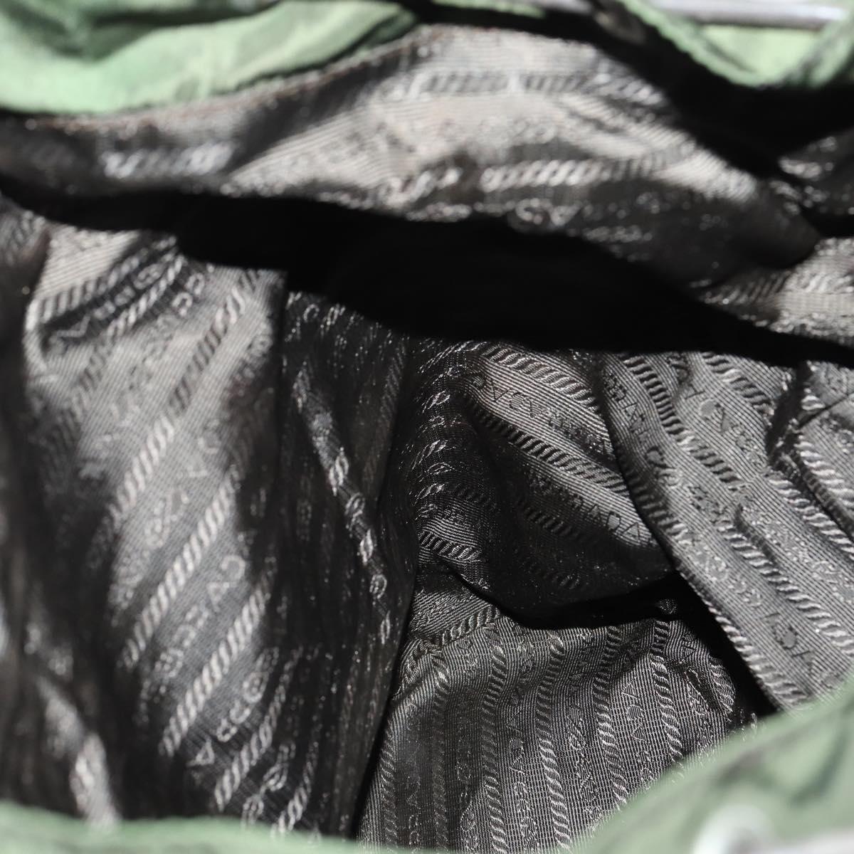 PRADA Backpack Nylon Khaki Silver Auth bs29914