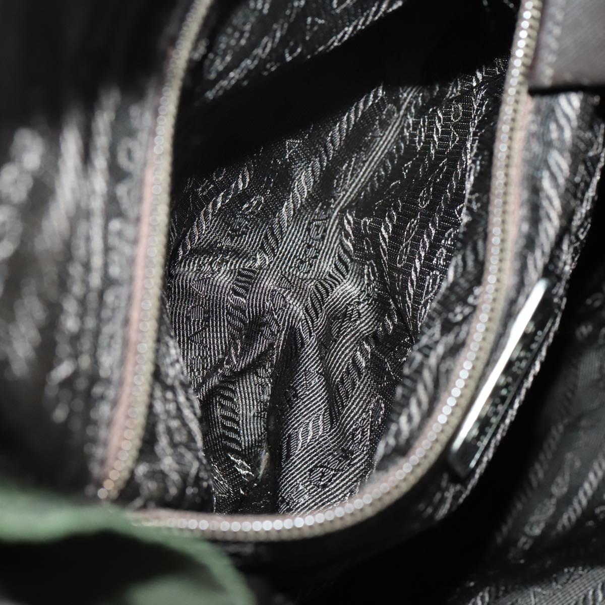 PRADA Backpack Nylon Khaki Silver Auth bs29914