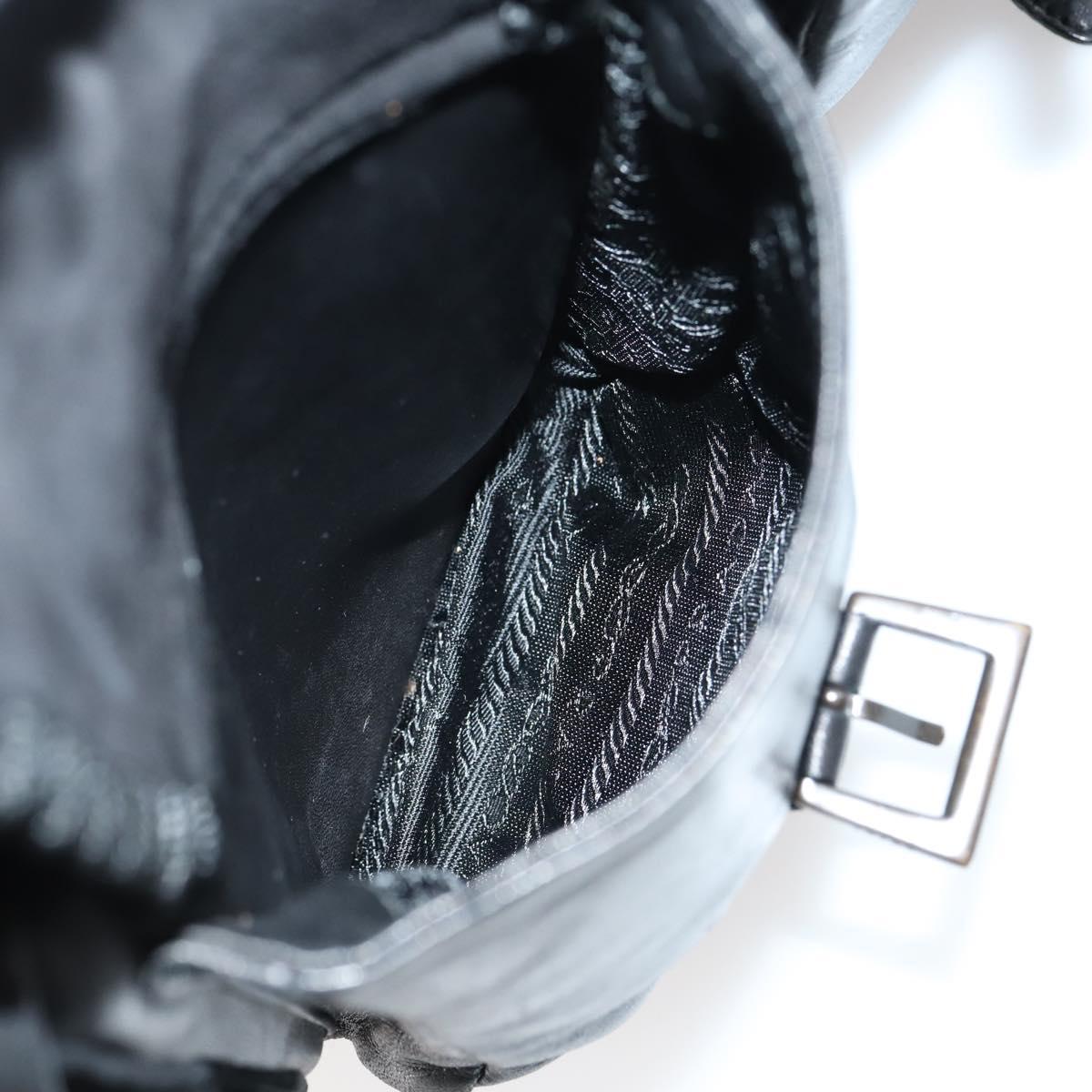 PRADA Backpack Leather Suede Black Auth bs29915