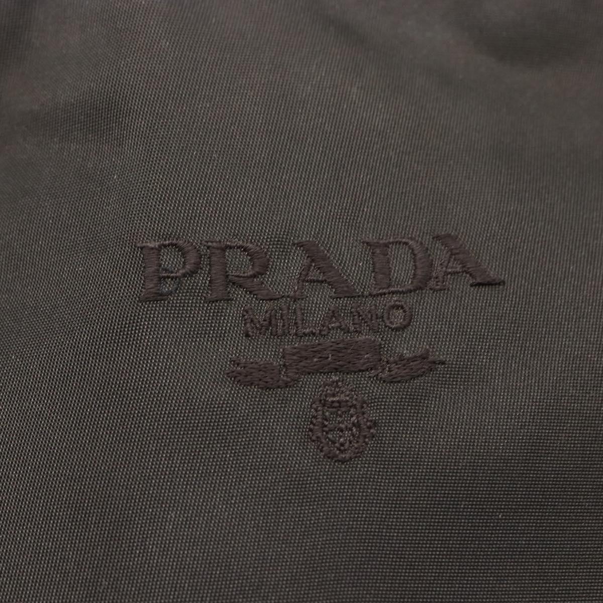 PRADA Chain Shoulder Bag Nylon Brown Auth bs29917