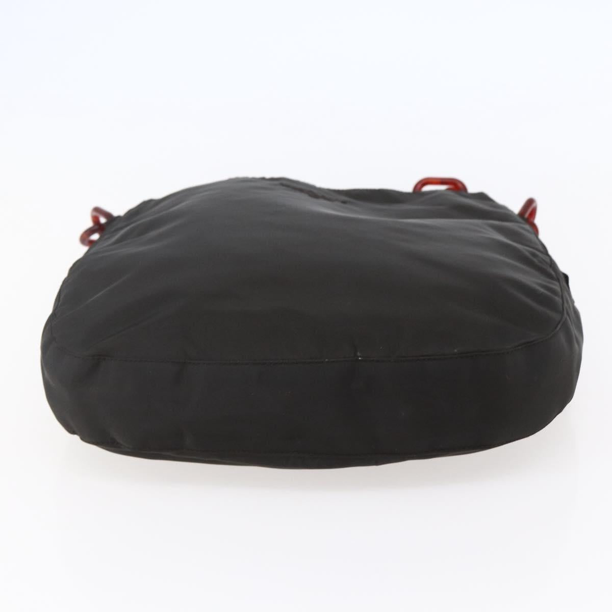 PRADA Chain Shoulder Bag Nylon Brown Auth bs29917