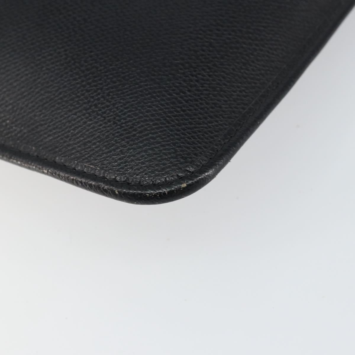 SAINT LAURENT Shoulder Bag Leather Black Gold Auth bs29919