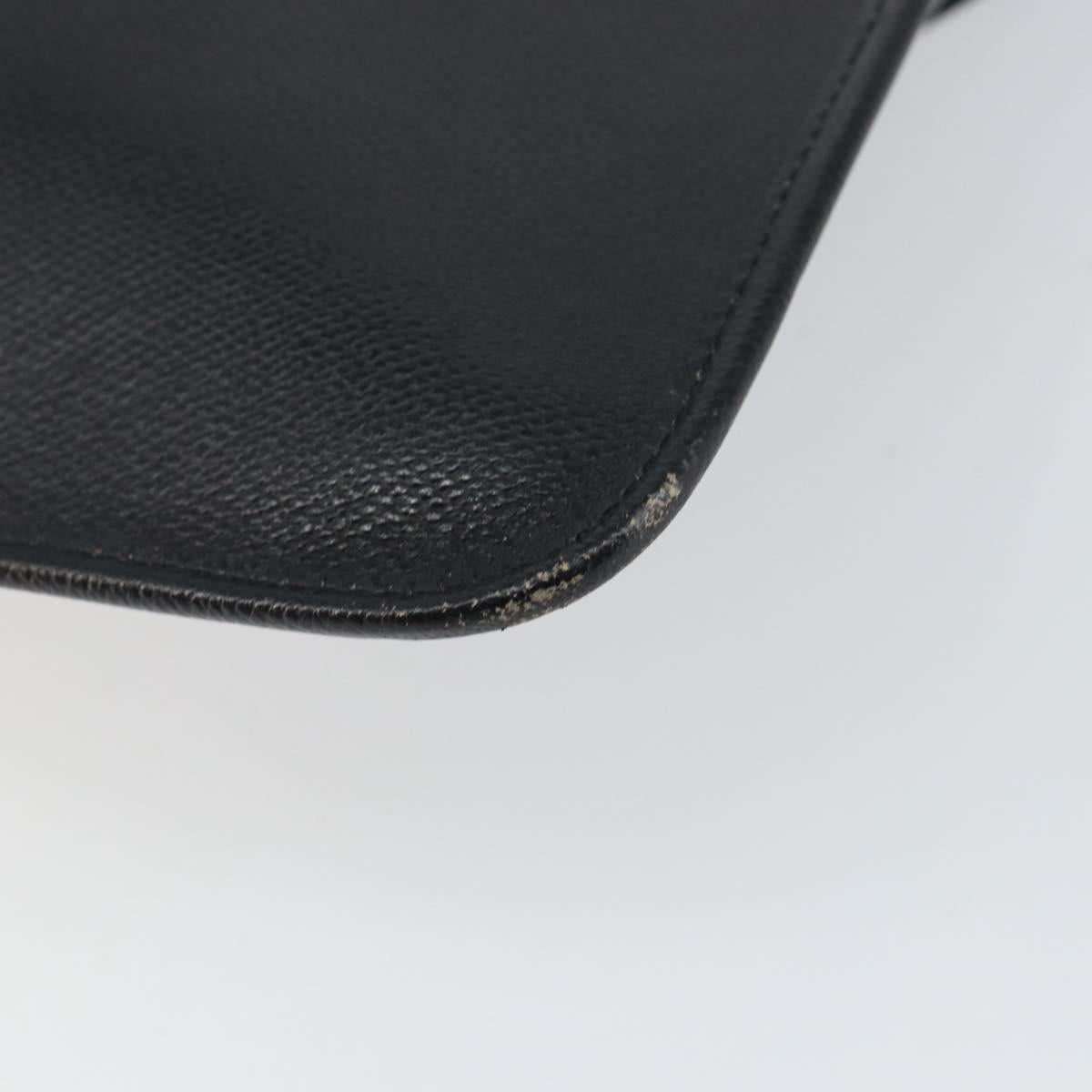 SAINT LAURENT Shoulder Bag Leather Black Gold Auth bs29919