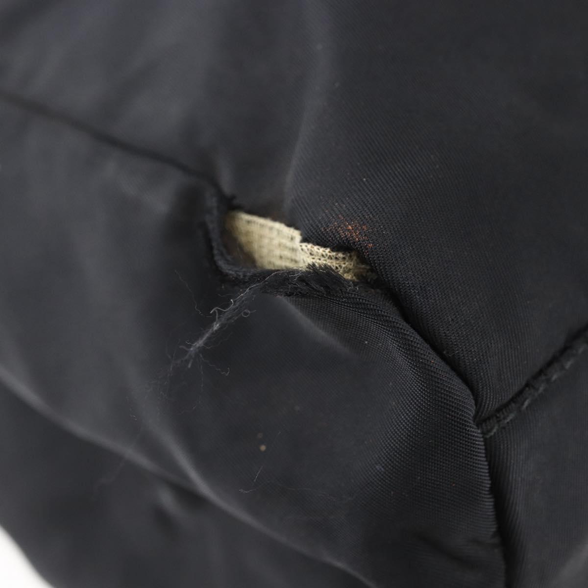 PRADA Tote Bag Nylon Black Silver Auth bs29920