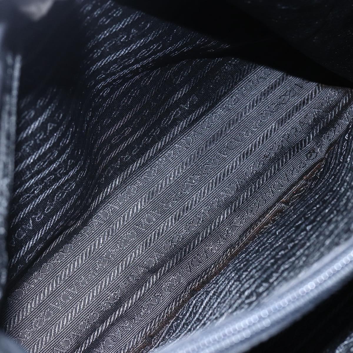 PRADA Tote Bag Nylon Black Silver Auth bs29920