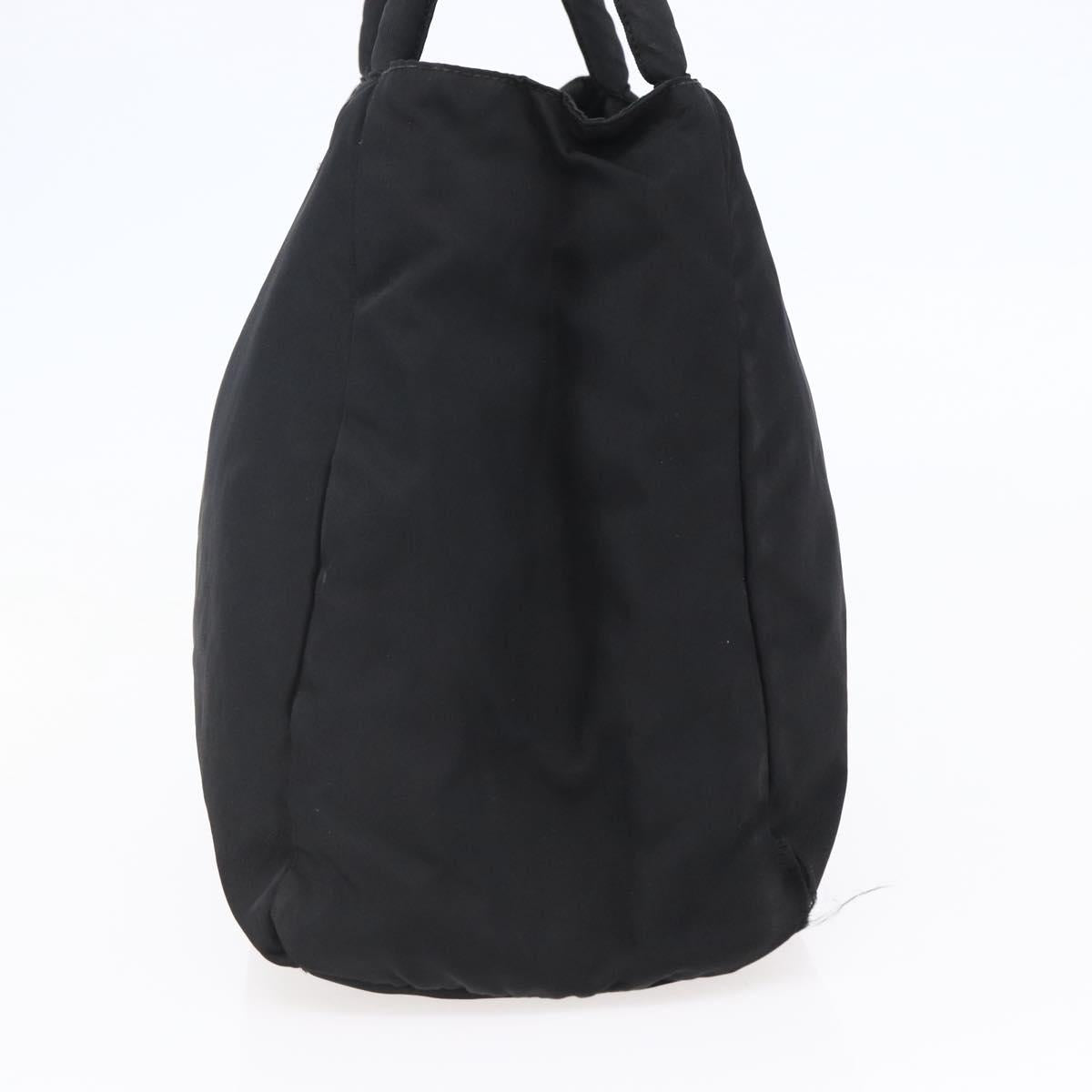 PRADA Tote Bag Nylon Black Silver Auth bs29920