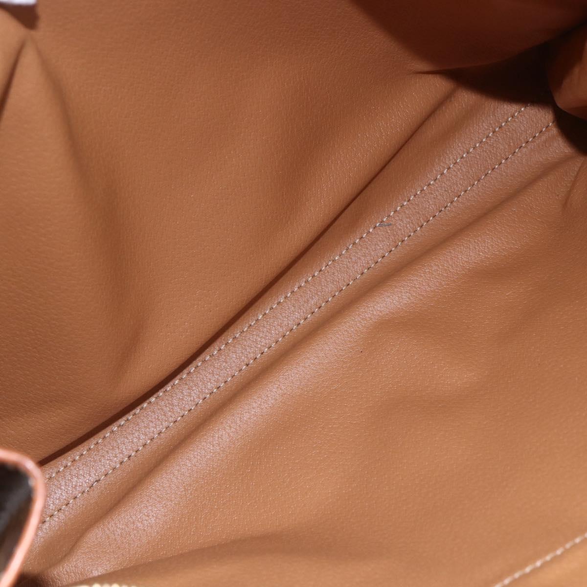 CELINE Macadam Canvas Clutch Bag PVC Brown Gold Auth bs29921