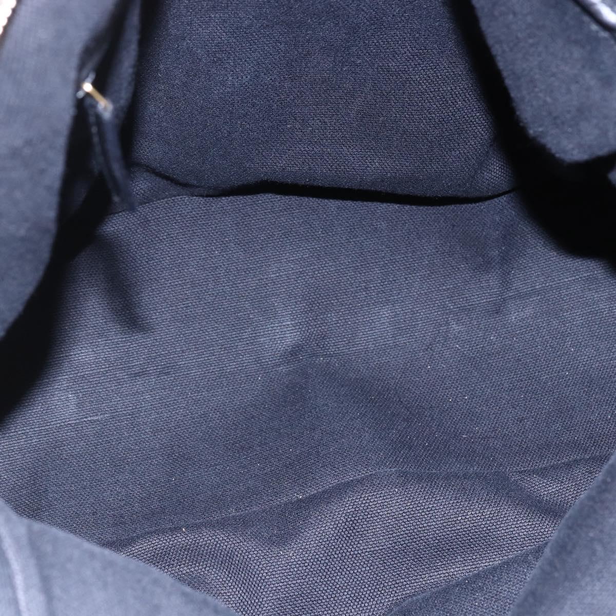 SAINT LAURENT Muse Tote Bag Canvas Leather Beige Gold Auth bs29923