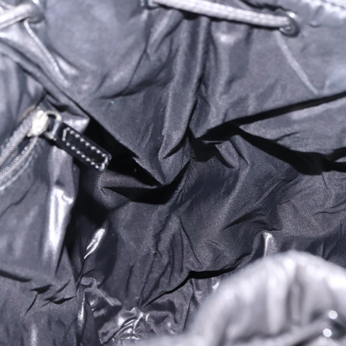FENDI Backpack Nylon Black Silver Auth bs29924
