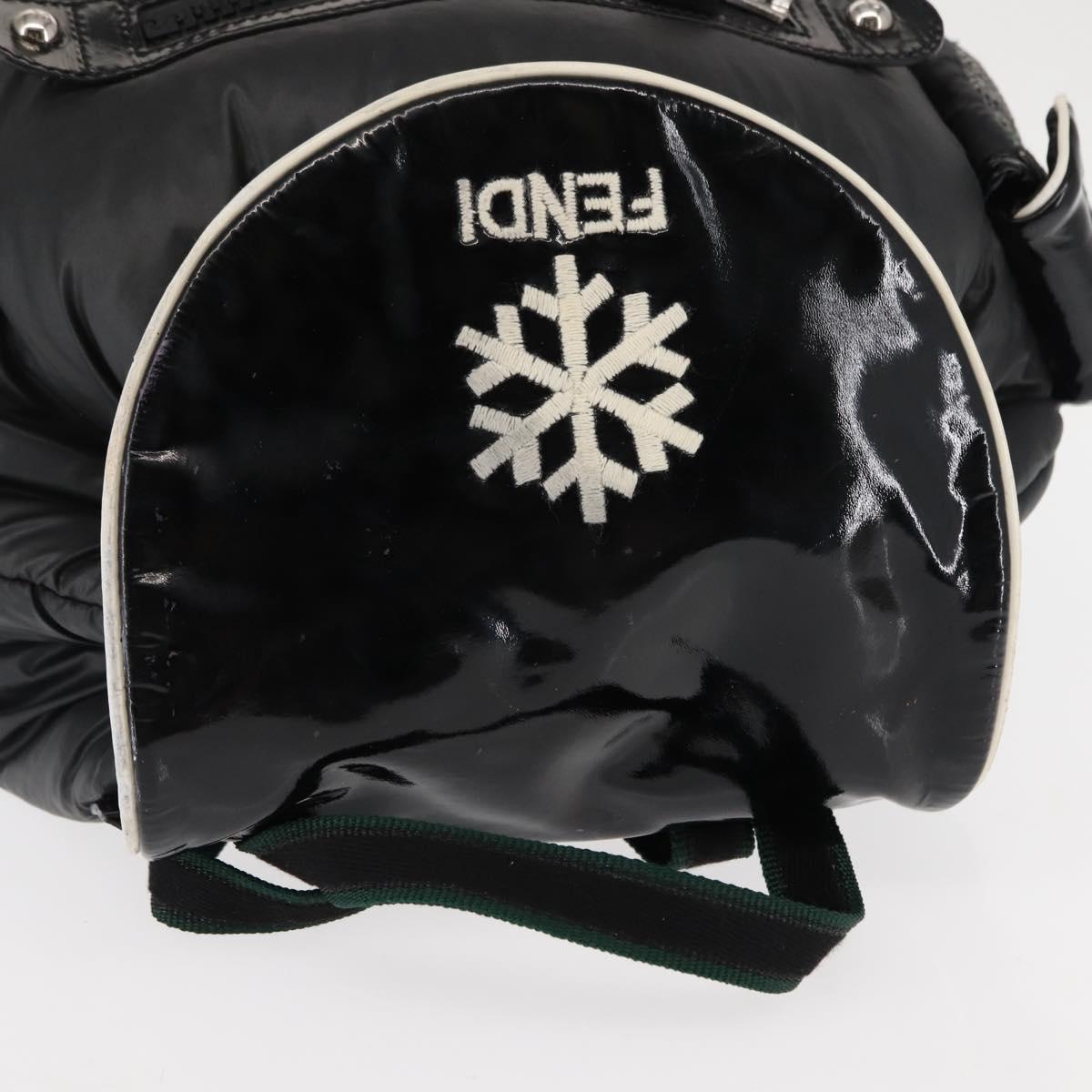 FENDI Backpack Nylon Black Silver Auth bs29924