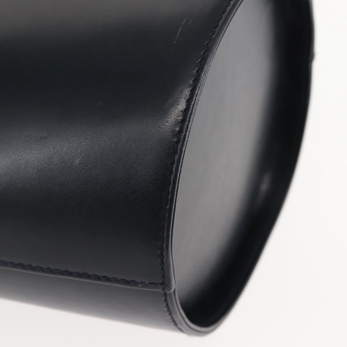 Salvatore Ferragamo Vala Shoulder Bag Leather Navy Gold Auth bs29928