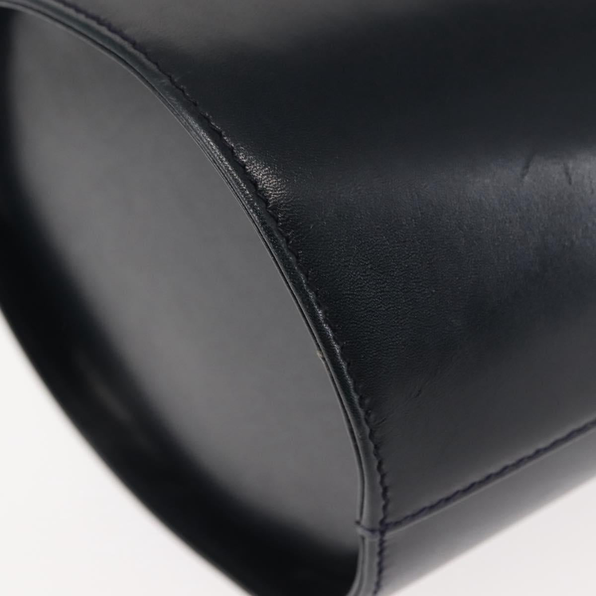 Salvatore Ferragamo Vala Shoulder Bag Leather Navy Gold Auth bs29928