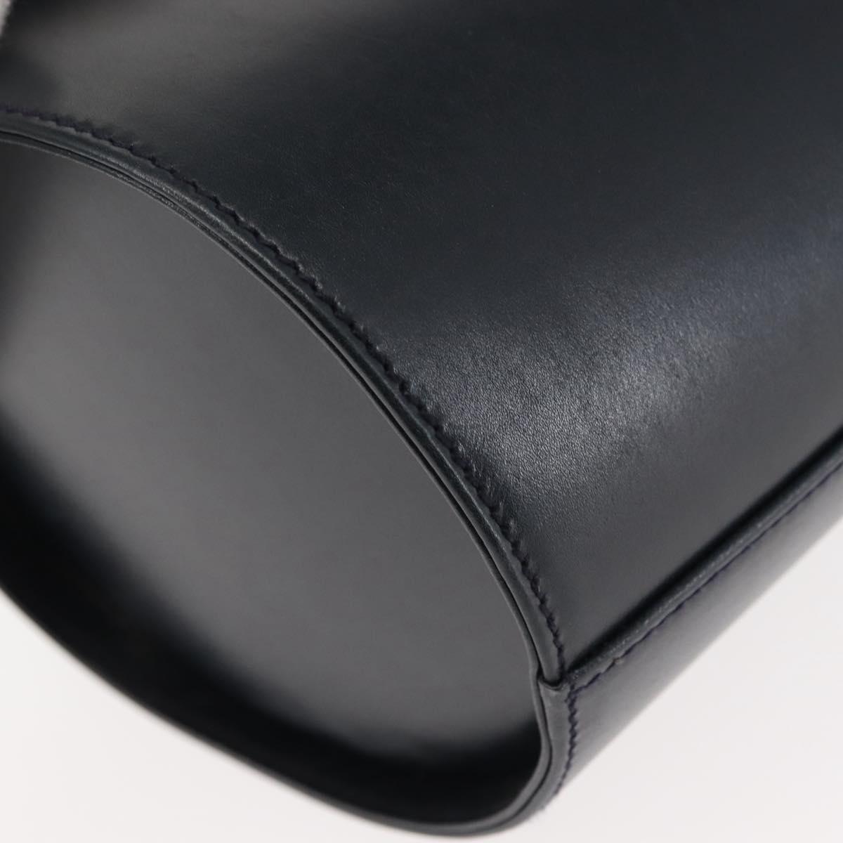 Salvatore Ferragamo Vala Shoulder Bag Leather Navy Gold Auth bs29928