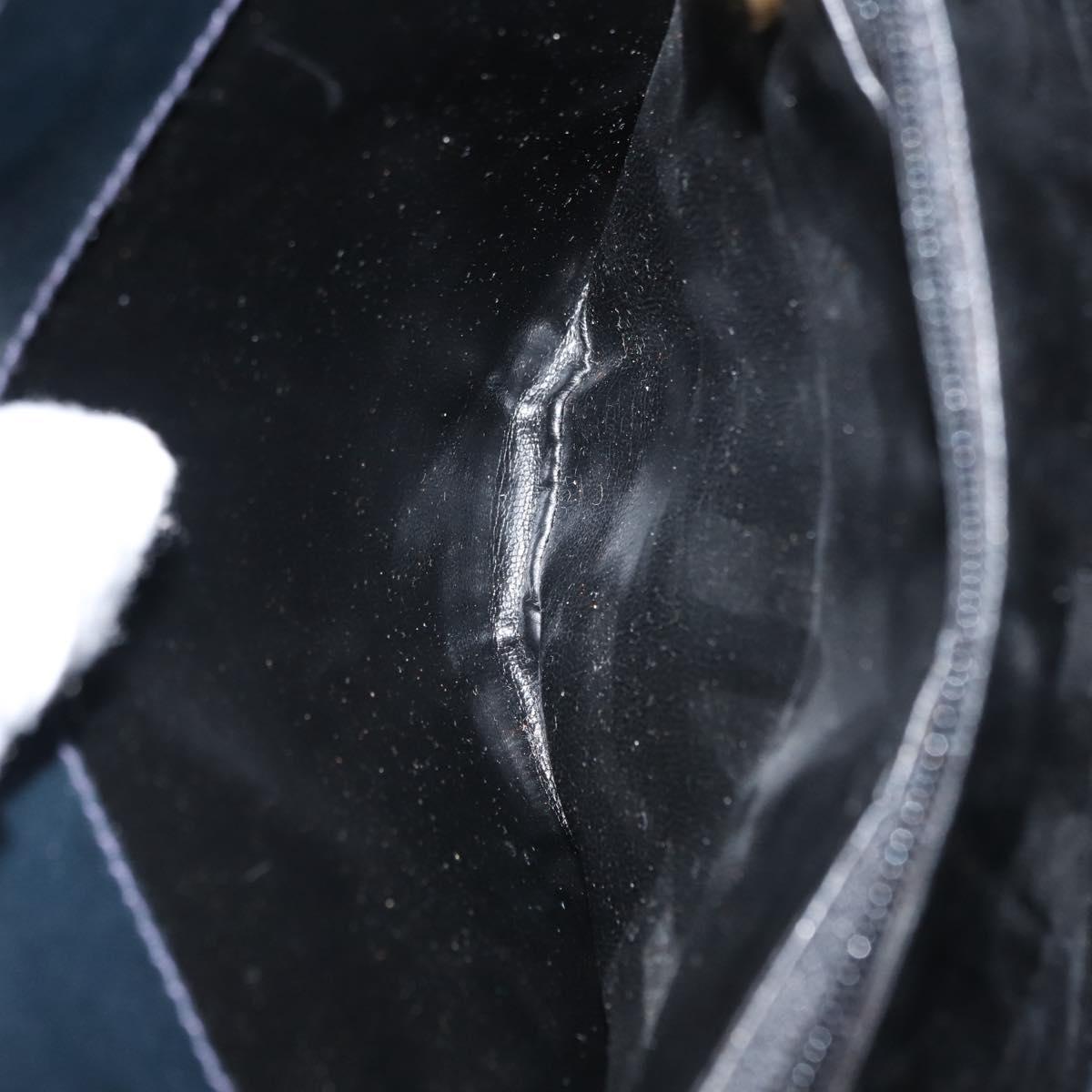 Salvatore Ferragamo Vala Shoulder Bag Leather Navy Gold Auth bs29928