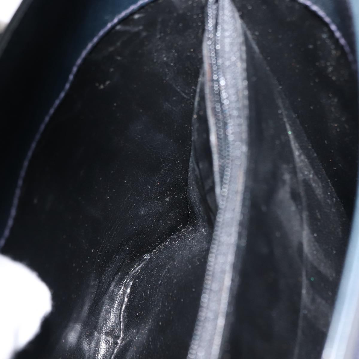 Salvatore Ferragamo Vala Shoulder Bag Leather Navy Gold Auth bs29928