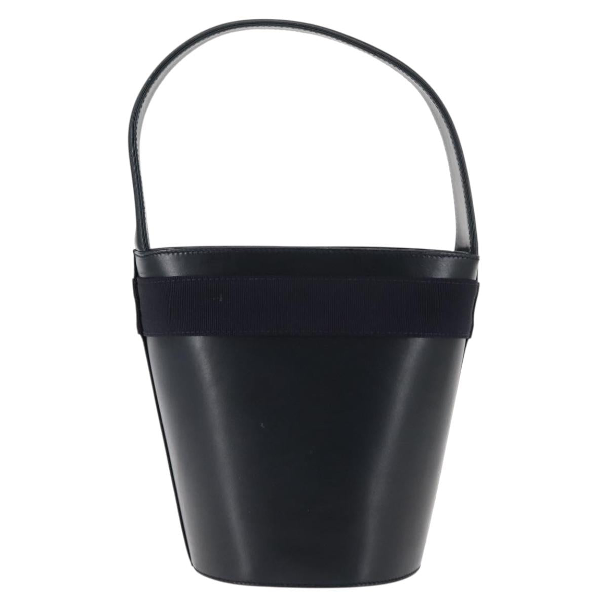 Salvatore Ferragamo Vala Shoulder Bag Leather Navy Gold Auth bs29928