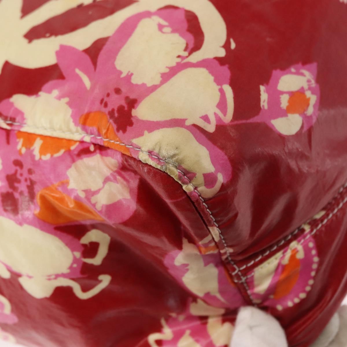 CHANEL High Summer Tote Bag Coated Canvas Red CC Auth bs29931