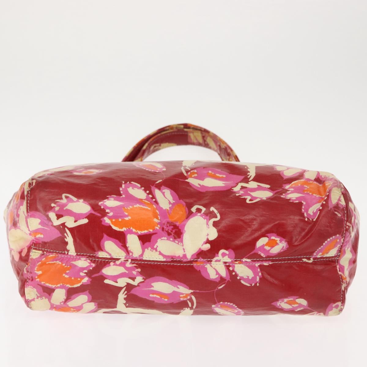 CHANEL High Summer Tote Bag Coated Canvas Red CC Auth bs29931