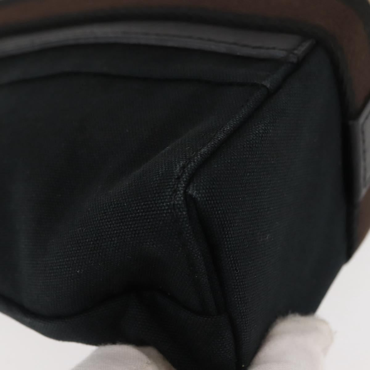 HERMES Toroca Horizontal PM Hand Bag Canvas Black Auth bs29932