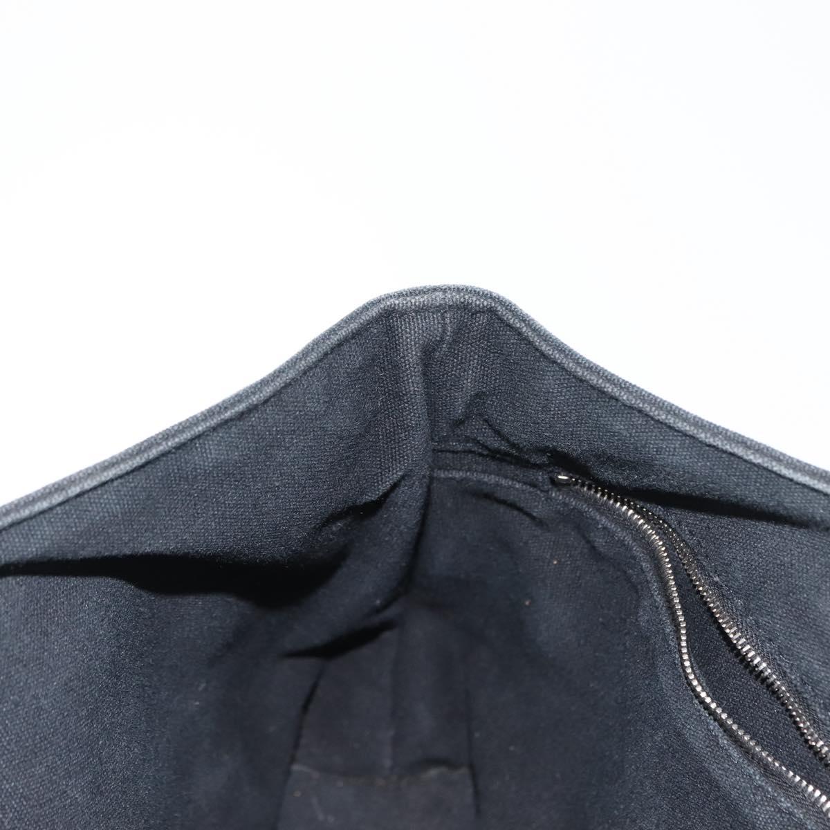 HERMES Toroca Horizontal PM Hand Bag Canvas Black Auth bs29932