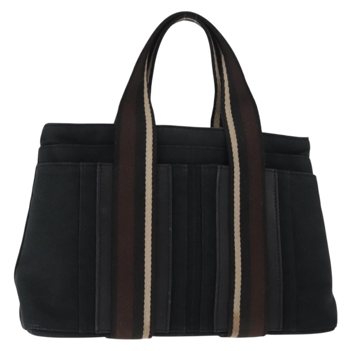 HERMES Toroca Horizontal PM Hand Bag Canvas Black Auth bs29932