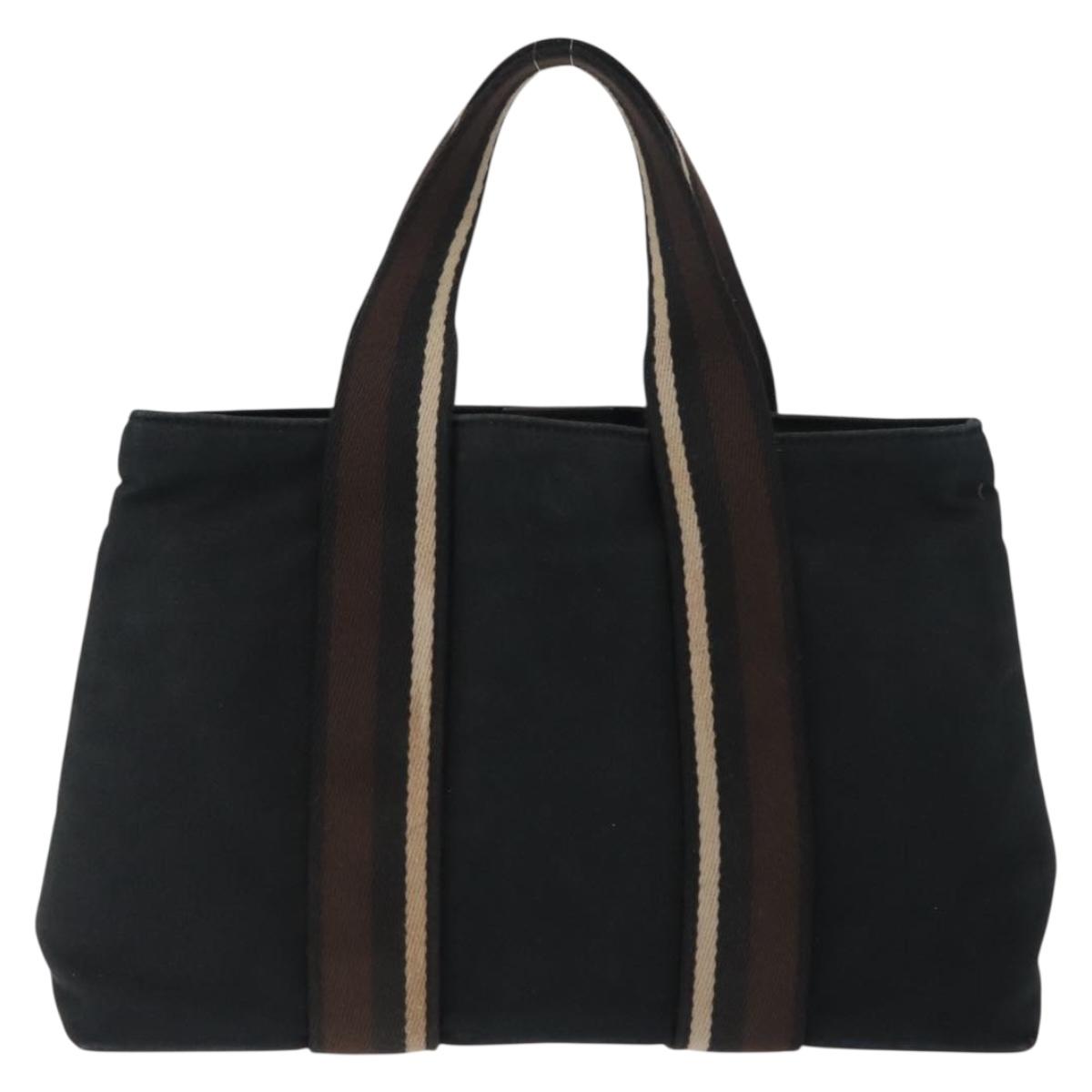 HERMES Toroca Horizontal PM Hand Bag Canvas Black Auth bs29932