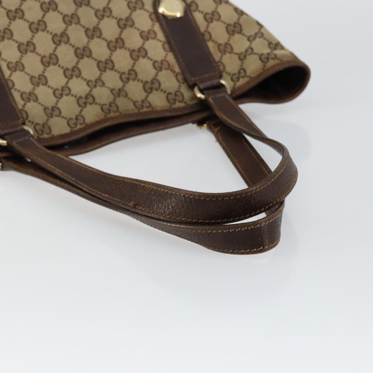 GUCCI GG Canvas Tote Bag Beige Gold 153009 Auth bs29934