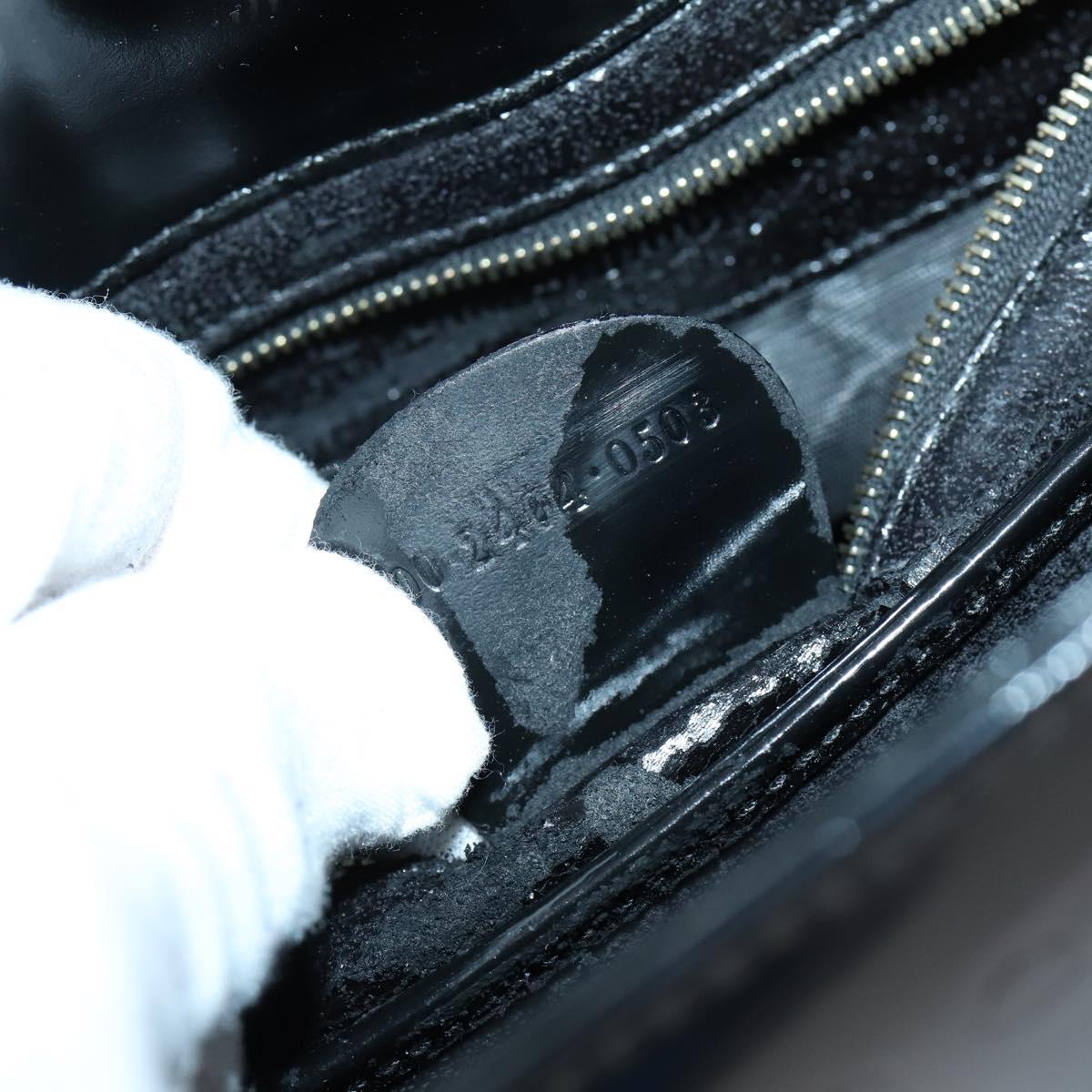 GUCCI Hand Bag Patent leather 2way Black Gold 000 2404 0503 Auth bs29935