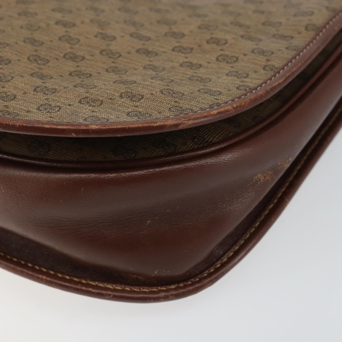 GUCCI Micro GG Supreme Shoulder Bag PVC Brown Gold 004 113 0363 Auth bs29936