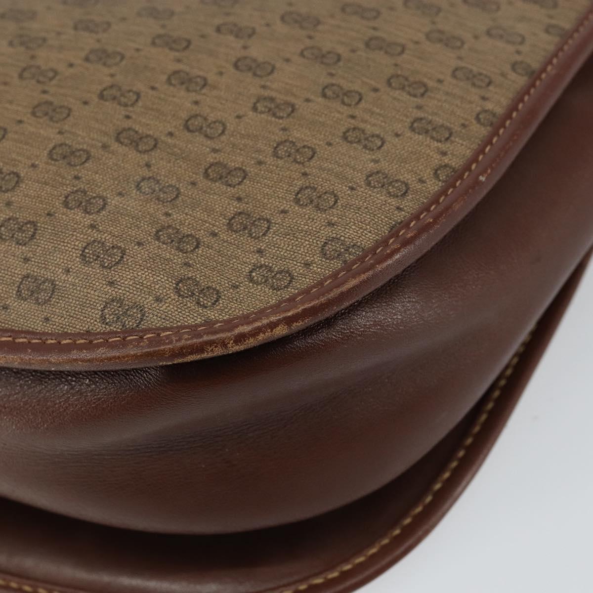 GUCCI Micro GG Supreme Shoulder Bag PVC Brown Gold 004 113 0363 Auth bs29936