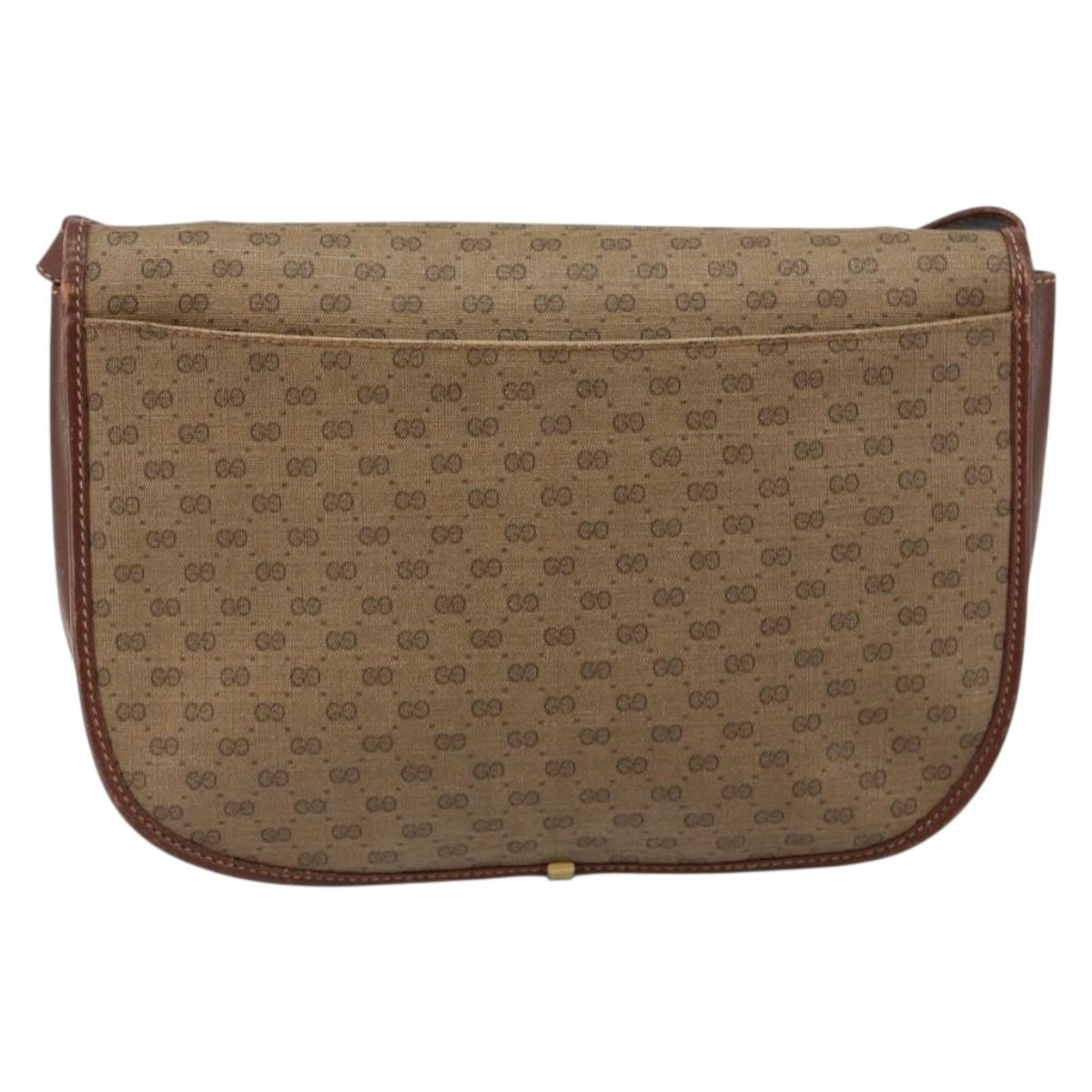 GUCCI Micro GG Supreme Shoulder Bag PVC Brown Gold 004 113 0363 Auth bs29936