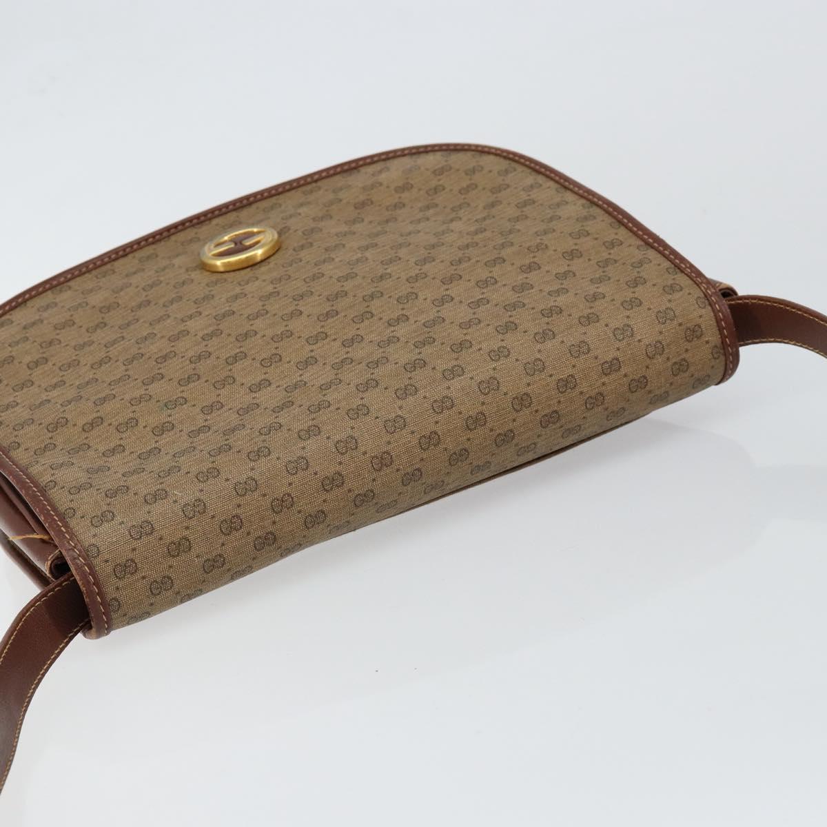 GUCCI Micro GG Supreme Shoulder Bag PVC Brown Gold 004 113 0363 Auth bs29936
