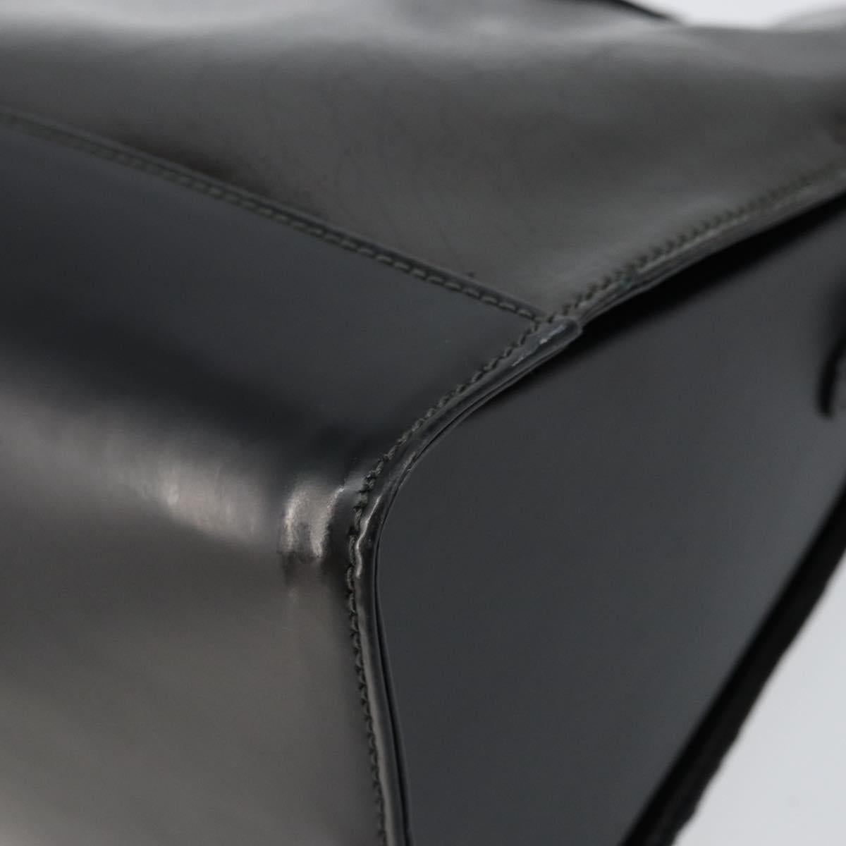 LOEWE Twist Shoulder Bag Leather Khaki Silver Auth bs29938