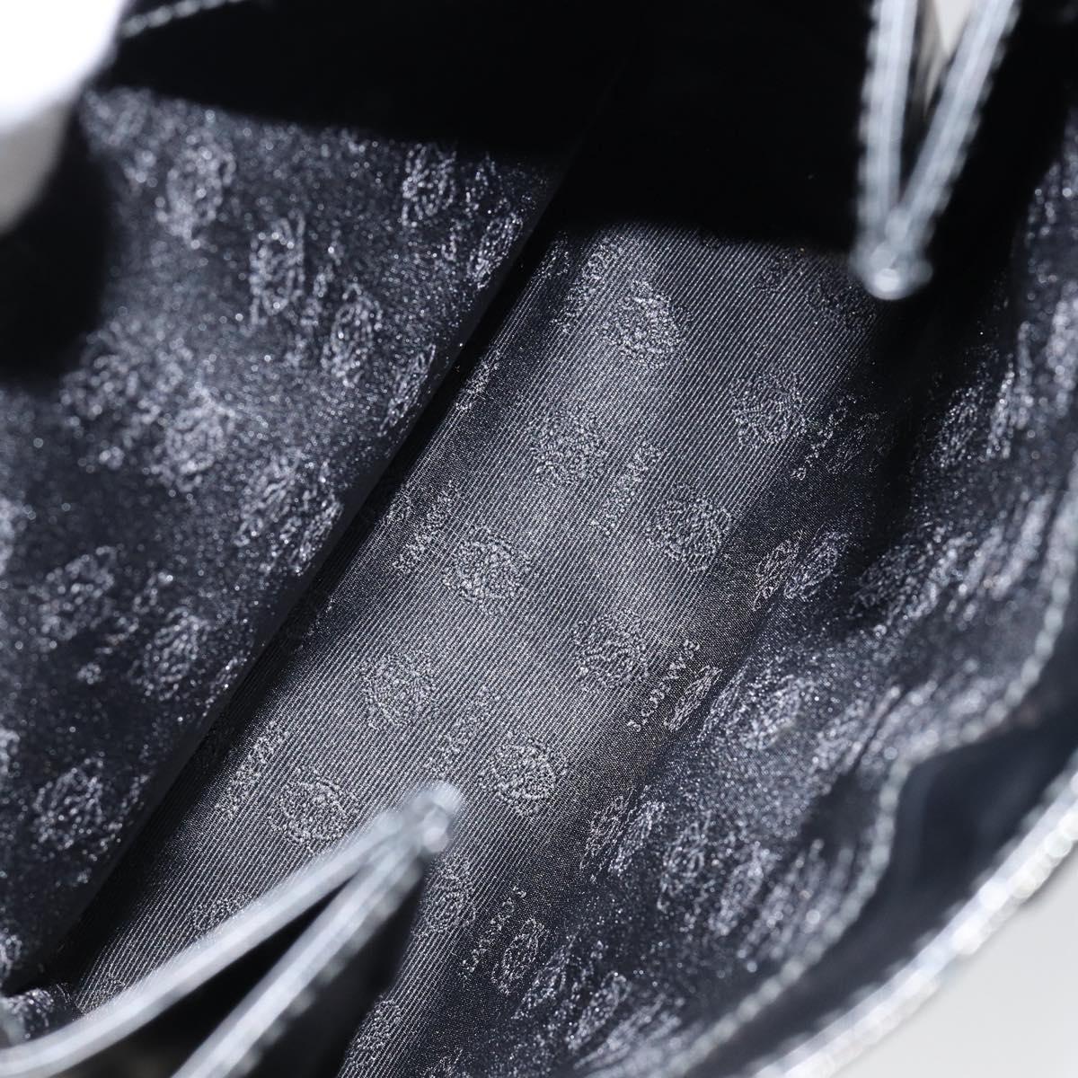 LOEWE Twist Shoulder Bag Leather Khaki Silver Auth bs29938