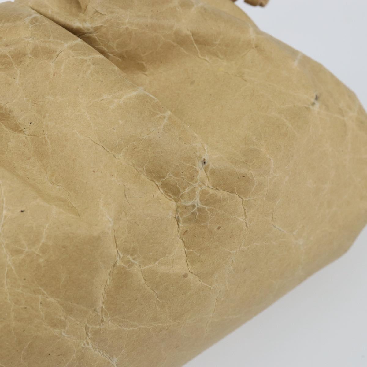 BOTTEGA VENETA The Pouch Shoulder Bag Leather Beige Auth bs29939