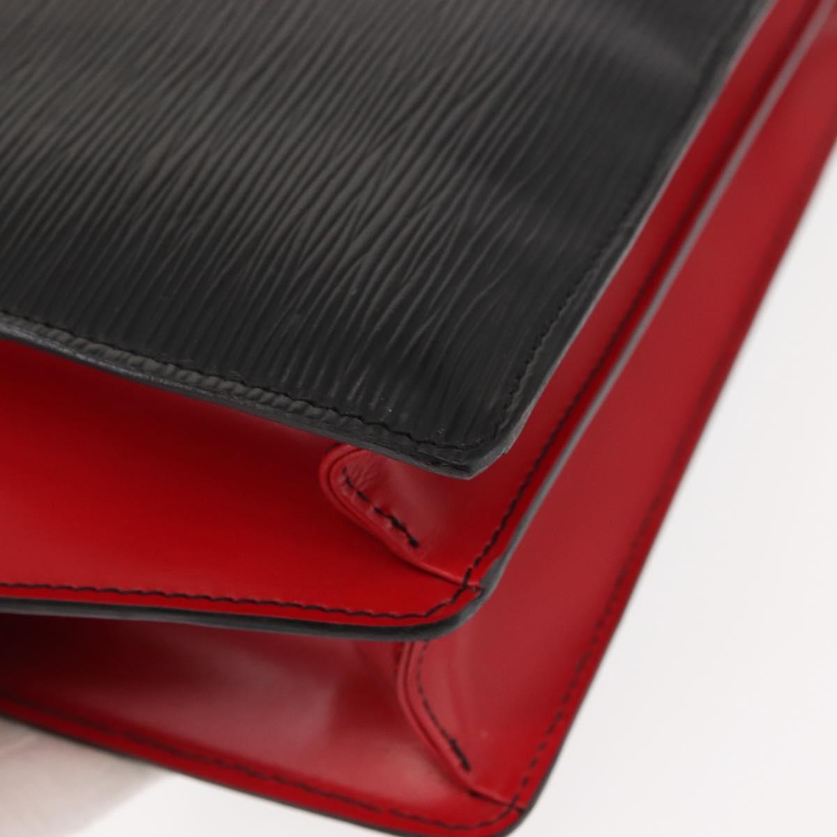 LOUIS VUITTON Epi Bicolor Varenne Hand Bag Black Red M52387 LV Auth bs29941