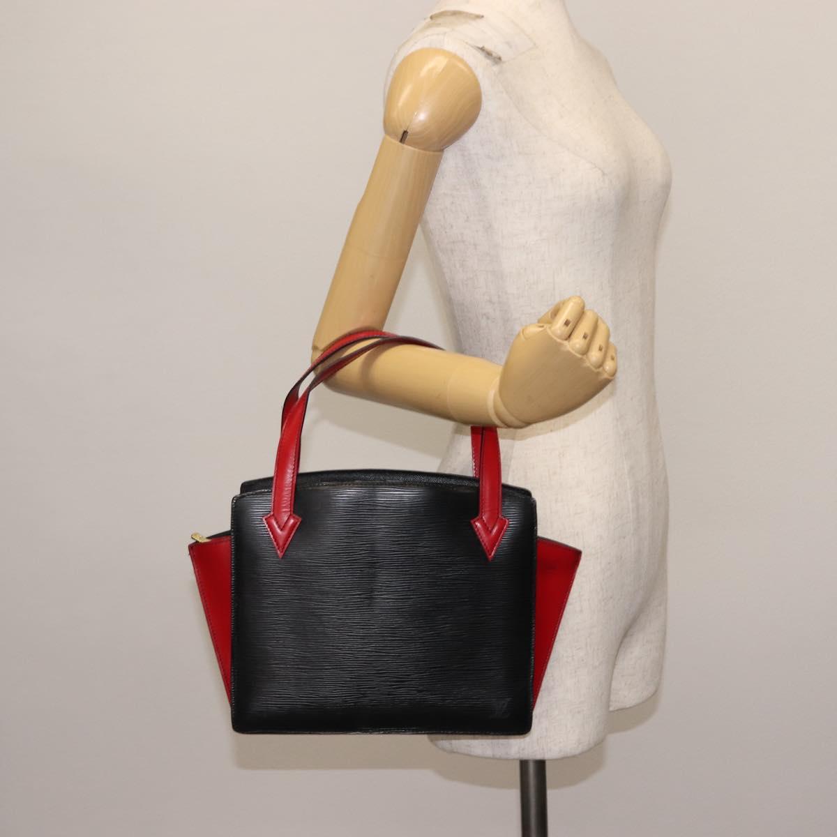 LOUIS VUITTON Epi Bicolor Varenne Hand Bag Black Red M52387 LV Auth bs29941