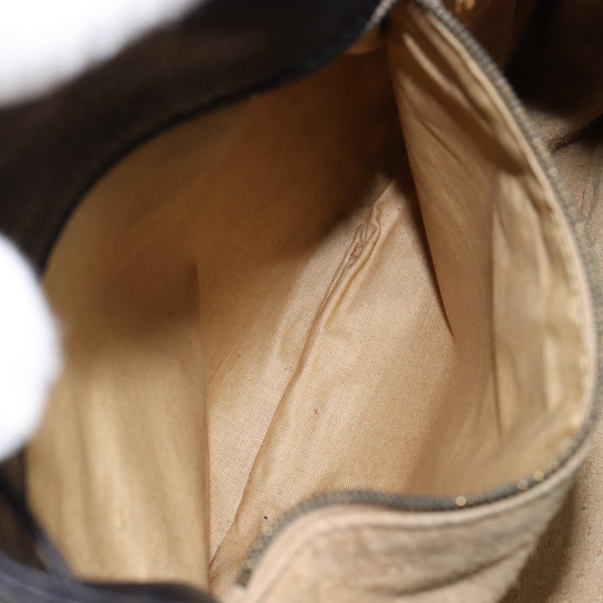 BOTTEGA VENETA Shoulder Bag Leather Black Gold Auth bs29943