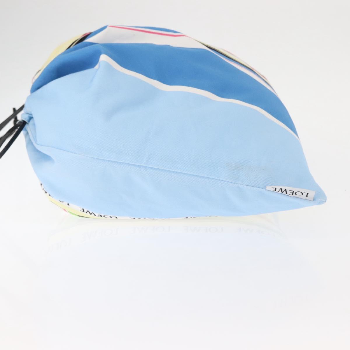 LOEWE Drawstring Pouch Canvas Blue Auth bs29945